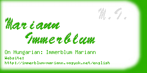 mariann immerblum business card